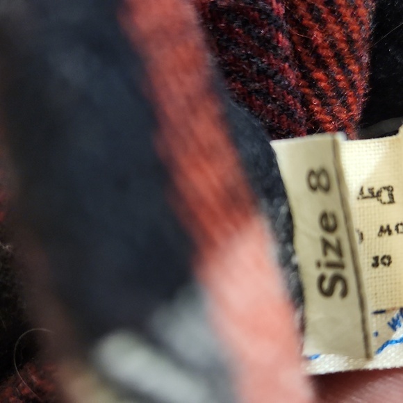 Plaid A-Line Skirt - Red and Black. Vintage Wool Academia Midi Skirt - Picture 8 of 12